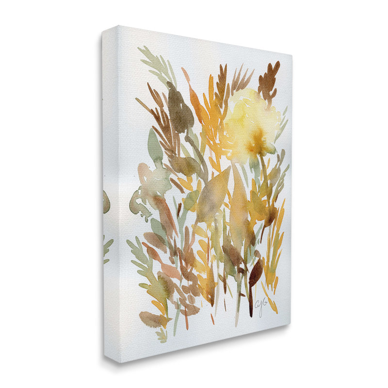 Art abstrait sur toile, "Autumnal Herbs" par Alexandria Gilbert Kincaid, H 40 po x l 30 po