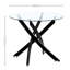 Bhevin Round Glass Top Dining Table with Iron Base-1265932517