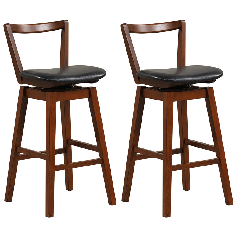 Riobe Swivel Upholstered Faux Leather Counter Stool