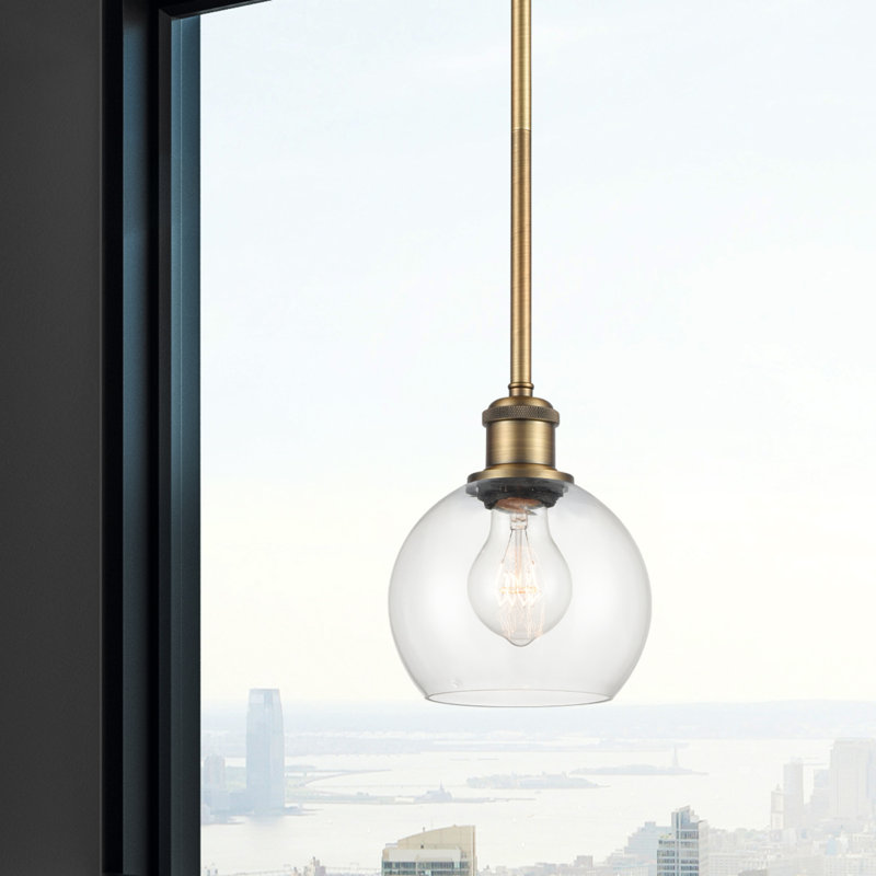Luminaire suspendu sphère 1 lumière Cindi, Ampoule non incluse, Laiton brossé