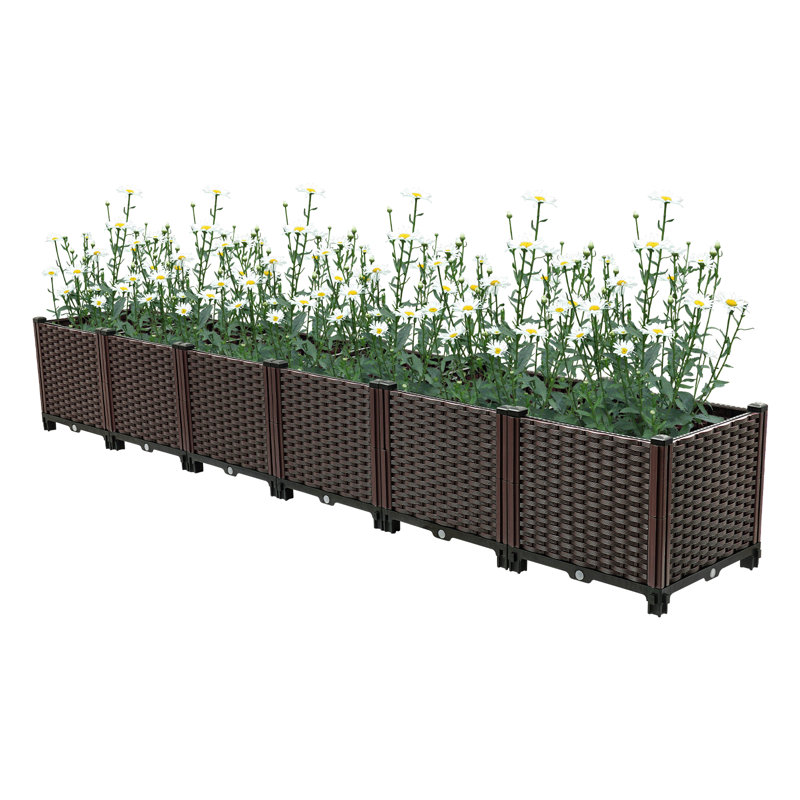 6-Section Planter Box Outdoor Self Watering