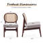 Fauteuil kaki pour salon et coin lecture, design du milieu du siècle, construction robuste, coussin confortable, dossier fait main, structure ergonomique, assise de 53 x 51 cm