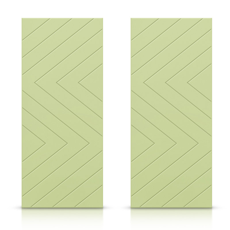 Portes de placard coulissantes à panneaux, Vert sauge, 72 po x 84 po