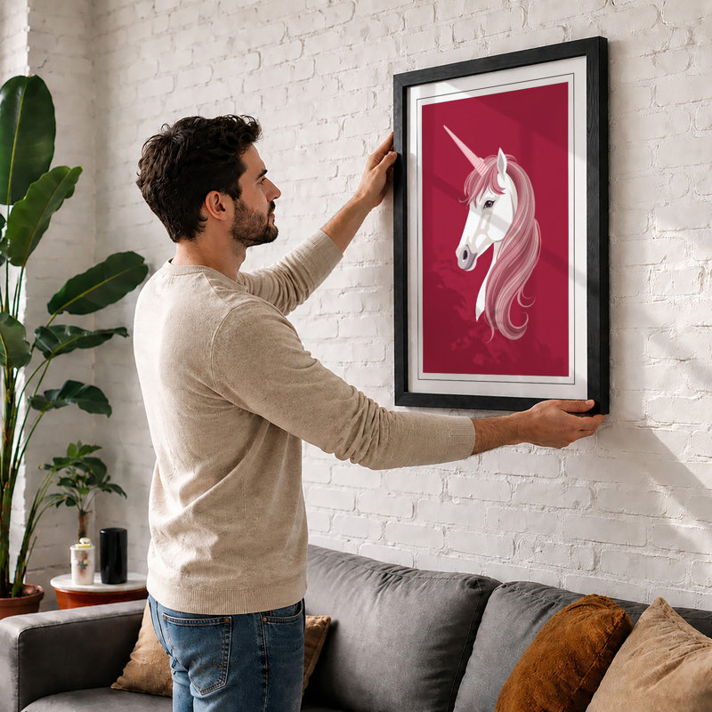 Spiraled Horn Dreams Modern - Framed Print, Black, A3 - 42.0 x 29.7 cm