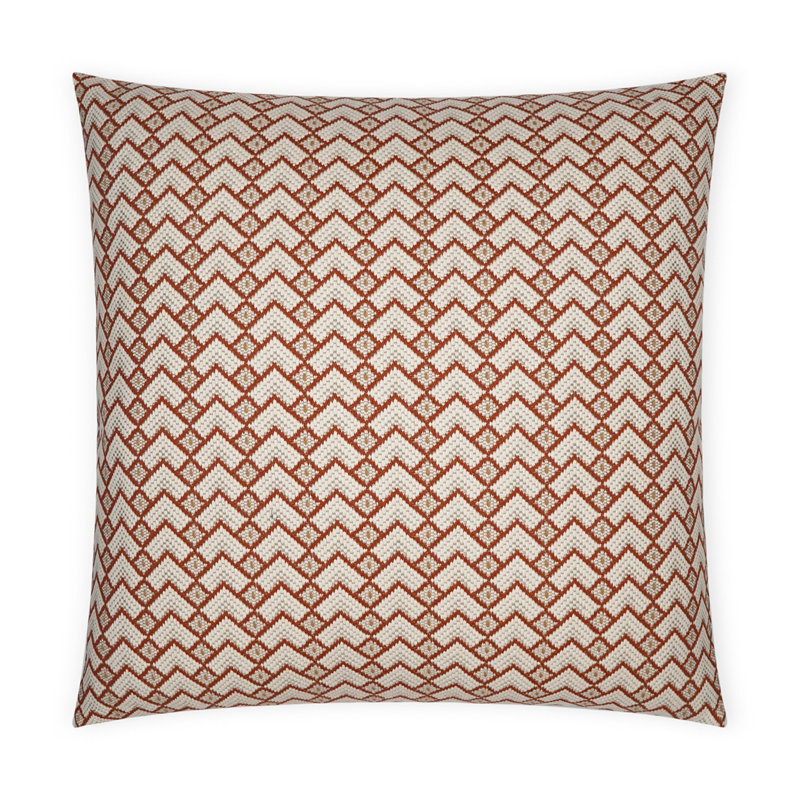 Coussin décoratif Brookland, Paprika, Carré 24 po