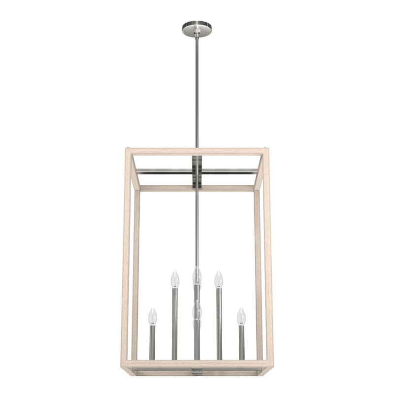 Squire Manor 8 - Light Rectangle 22 inch Pendant, Brushed Nickel