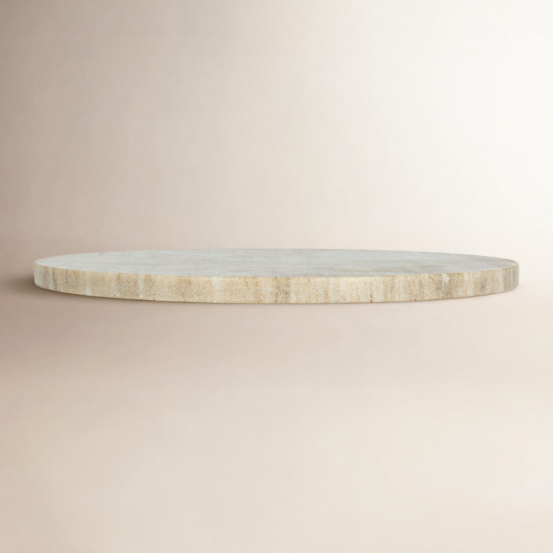 Joss & Main Keane Marble Cheese Board, Beige, 0.5" H x 11" W x 11" D