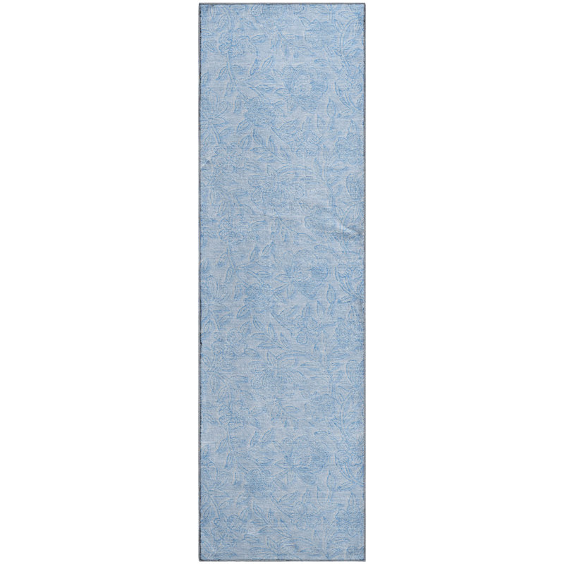 Premium Machine Washable Prisco Sky Rug, Runner 2'3" x 7'6"