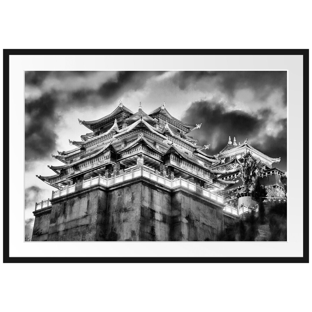 Gerahmtes Poster Leuchtender Tempel in China