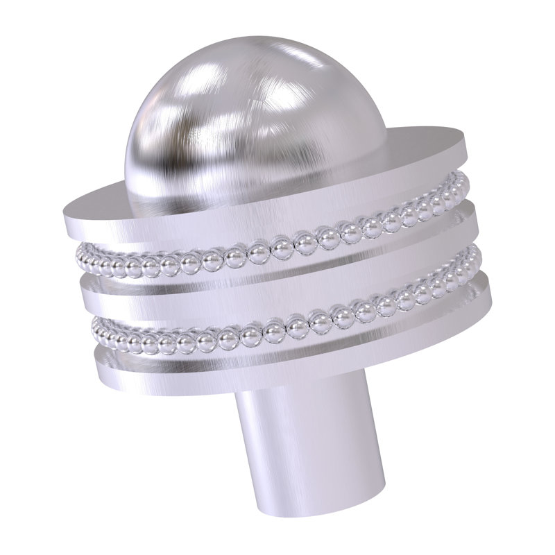 1 1/2" Length Geometric Knob, Satin Chrome