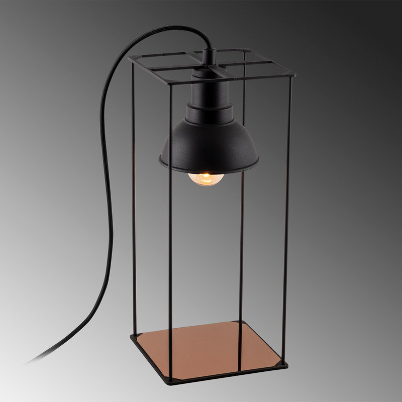 Lampe de table noire 13,78 "Akram, Bronze, Noir, Noir
