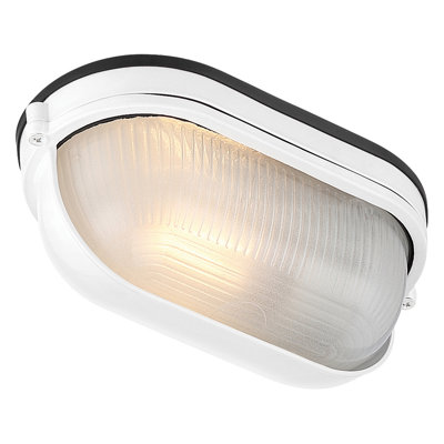 Nauticus - cloison de qualité marine - finition blanche - abat-jour en verre givré - incandescente