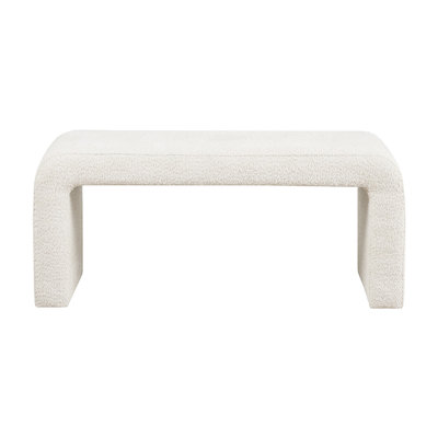 Stylish Boucle Waterfall Bench - 42"W X 18"H 16"D, 400 Lbs Weight Capacity, No Assembly Seat In Fabric Cream, 16"D 18"H, Needed