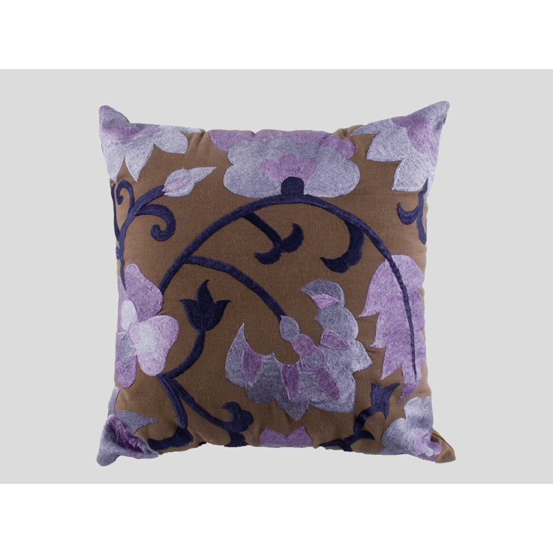 Ravi Embroidered Cotton Throw Pillow
