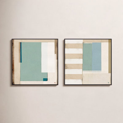 City Scape Aqua 2-Piece Print Set