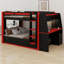 Modern Bunk Bed with LED Light, Desk, Shelves & Drawers