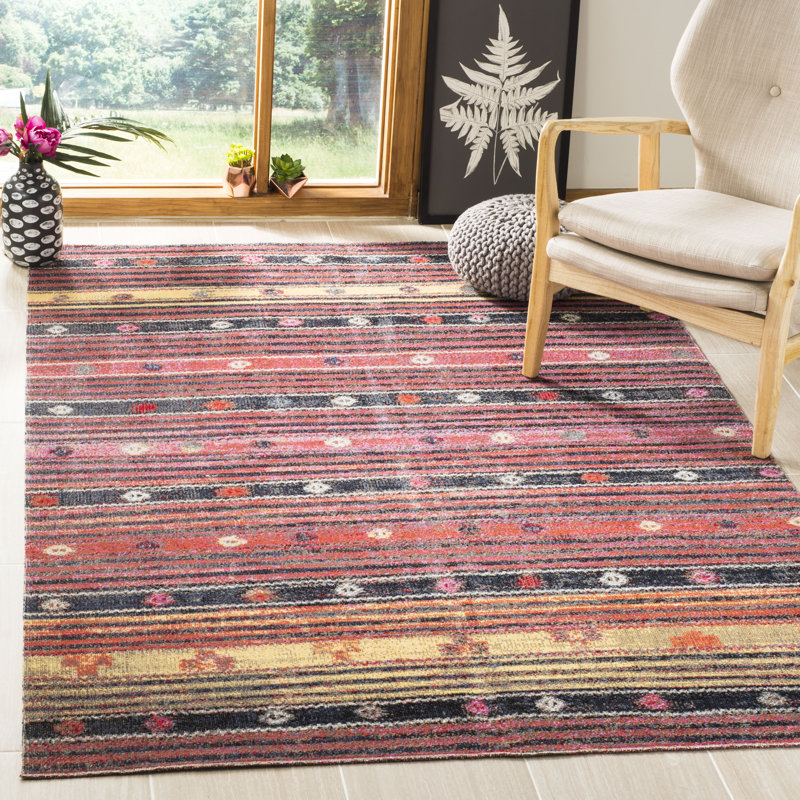 Gideon Hooked Rust/Taupe Indoor/Outdoor Rug, Rectangle 155 x 229 cm