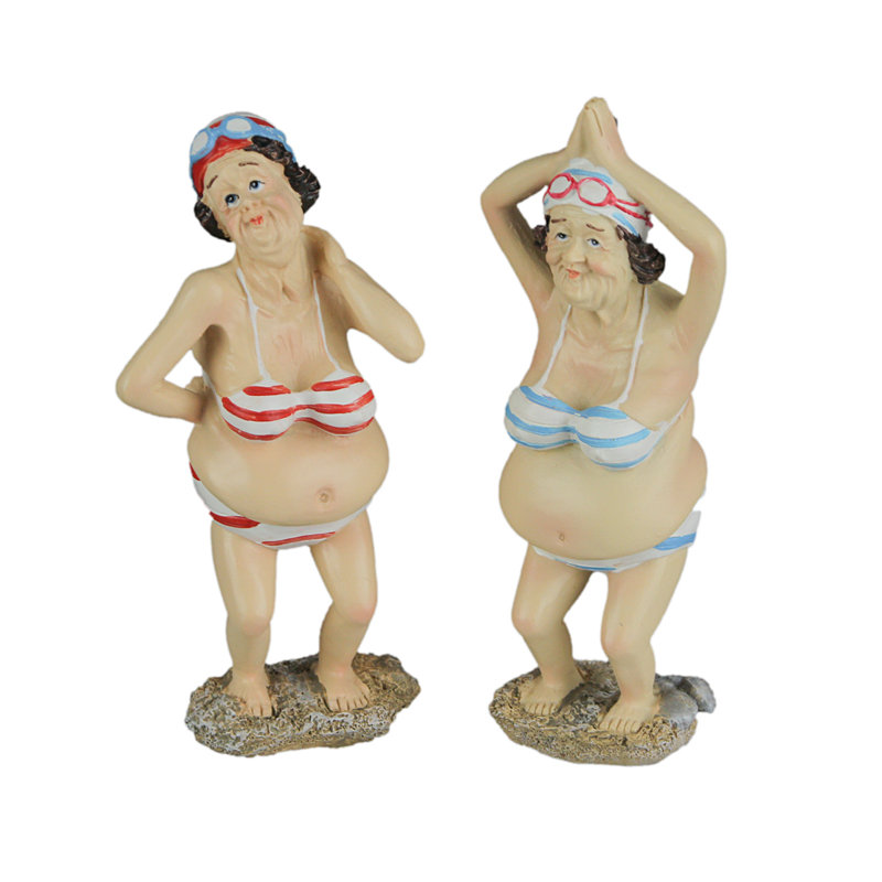 Paire de figurines hilares de bain