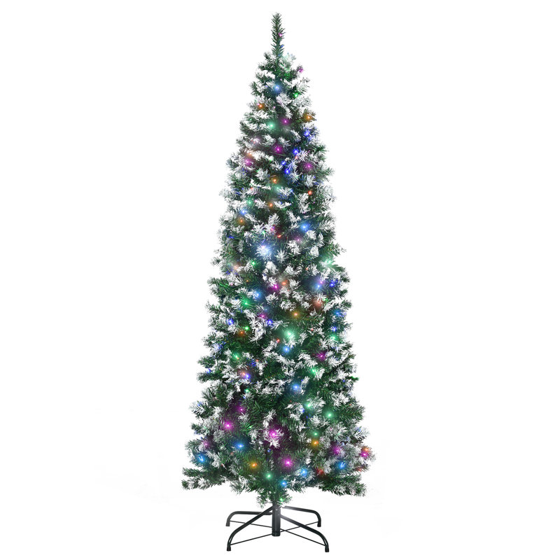 Lighted Artificial Pine Christmas Tree, 5.91ft H x 2.07ft W