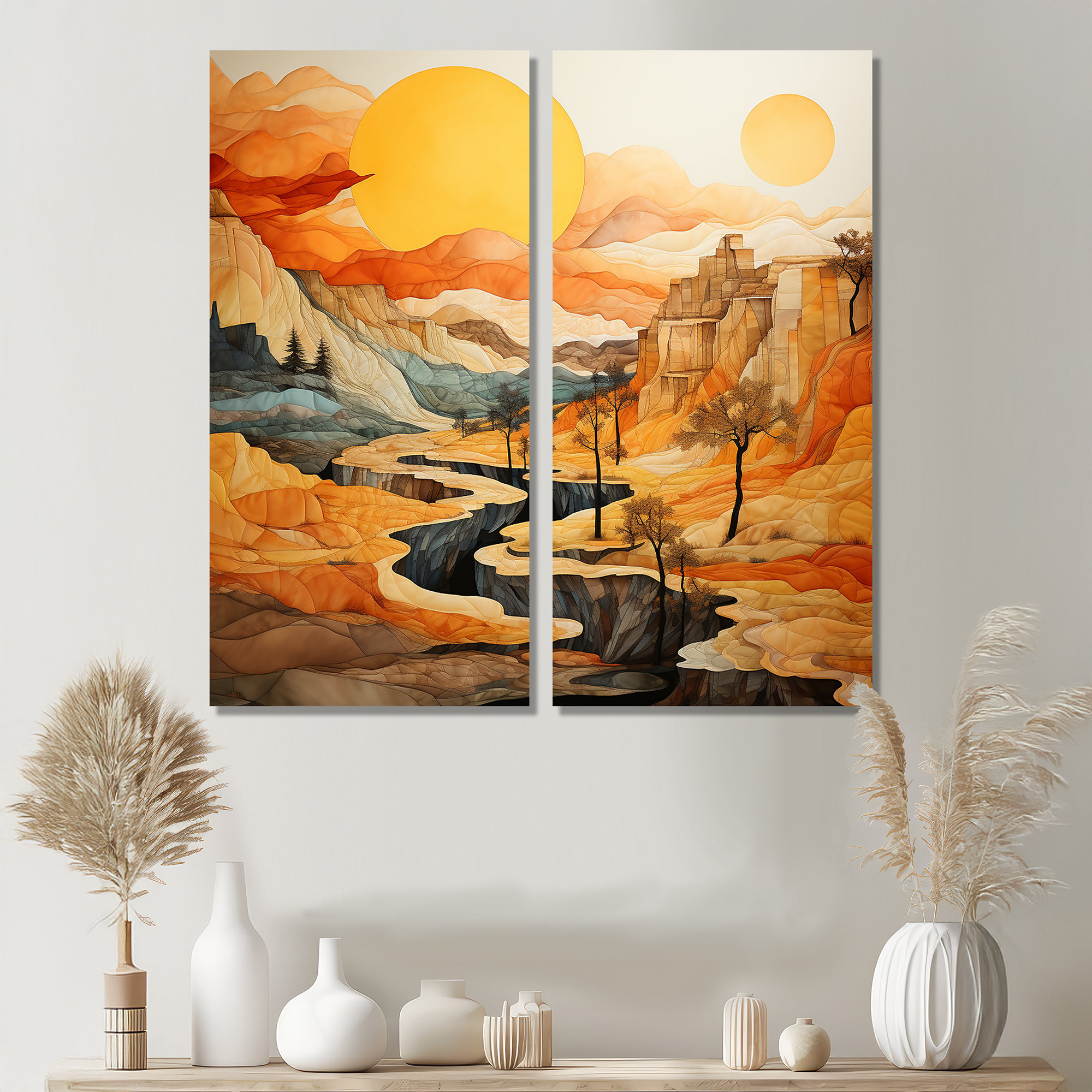 Design Art Bold Landscape Canyon Desert VI - Landscapes Canyon Wall Art ...