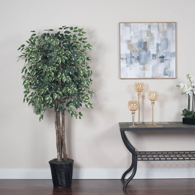 Ficus panaché artificiel en pot