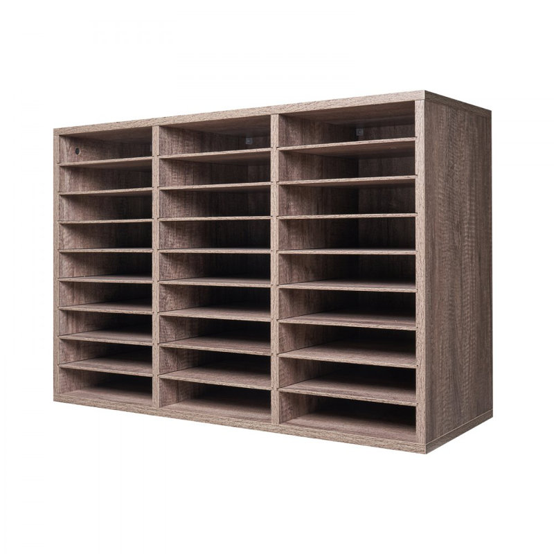 Organisateur de documents en bois 27 compartiments, tablettes réglables, centre de courrier en panneau de fibres à densité moyenne, rangement pour documents scolaires, documents, magazines