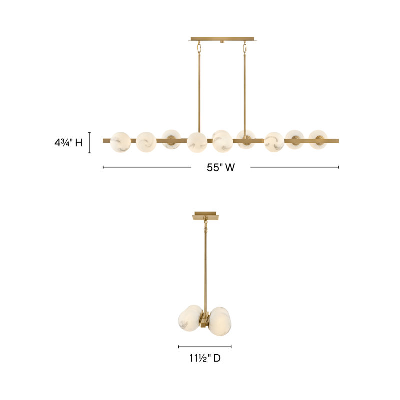 Selene 10 - Light Steel Dimmable Modern Linear Chandelier