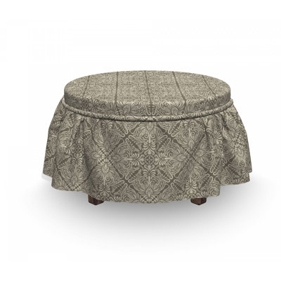 Housse pour repose-pieds floral damassé