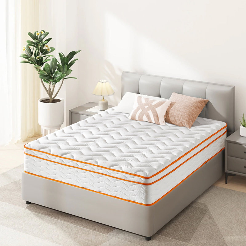 12 Inch Medium Firm Hybrid Mattress with Gel Memory Foam and Pocketed Springs, King Size Mattress in a Box, Pressure Relief and Support, Motion Isolation
