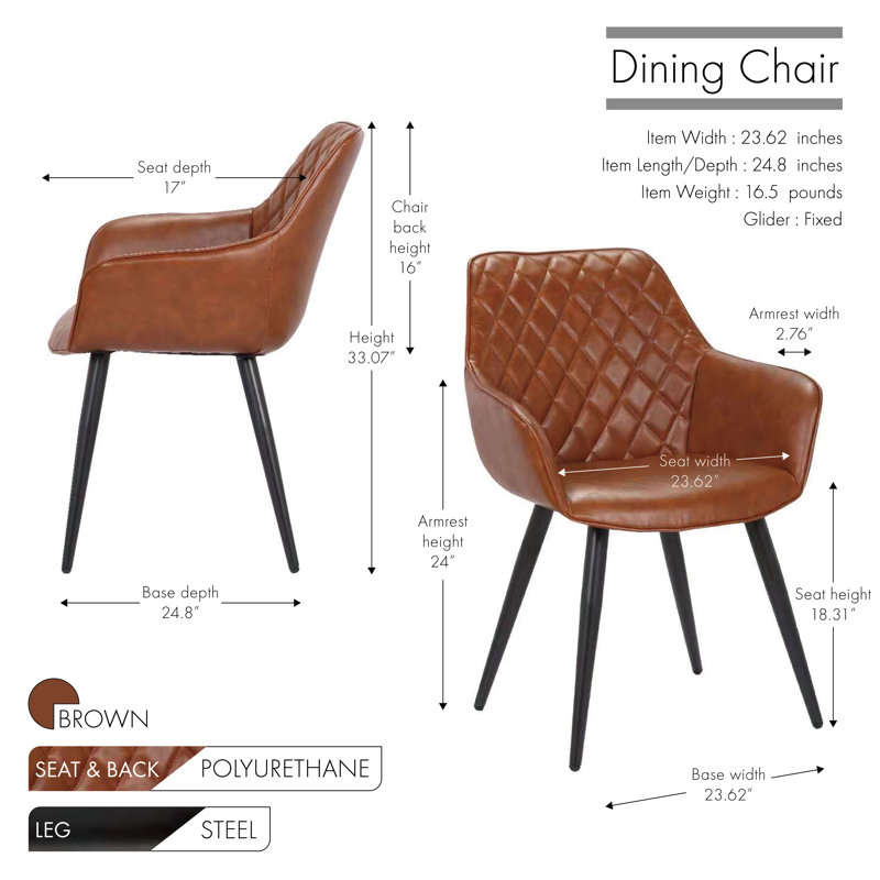Faux Leather Armchair, Brown