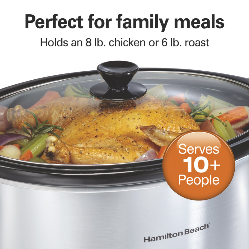 Hamilton Beach 8 Quart Stainless Steel Programmable Slow Cooker with Digital Display