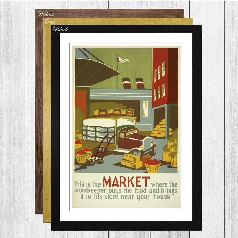 Single Picture Frame Print, Black