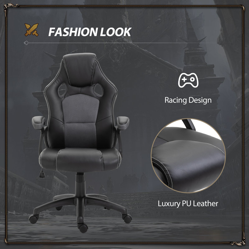 Chaise berçante E-sports, Noir / Gris