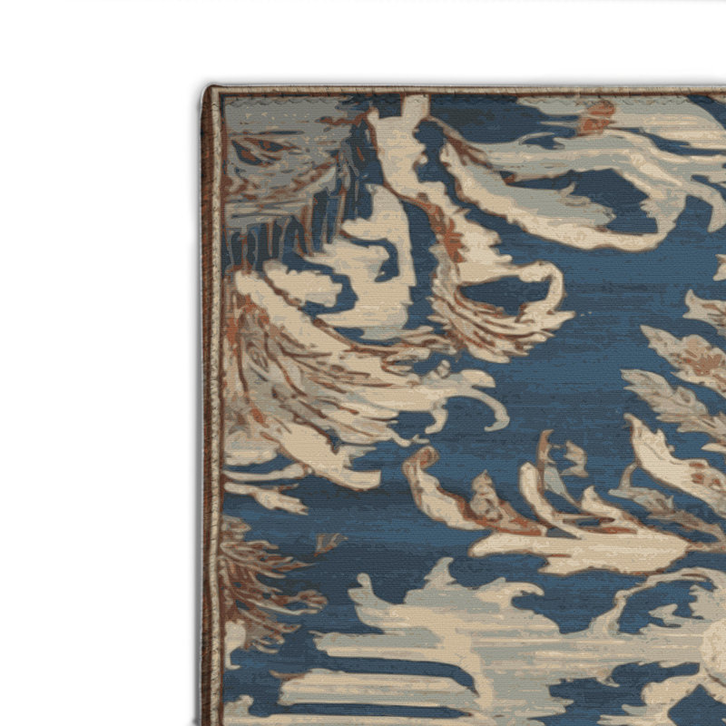 Persian Black Indoor and Outdoor Area Rug, Rectangle 4' x 6'