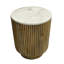 Table de bout nervurée à piédestal avec dessus en marbre - Petite table d'appoint ronde élégante pour la décoration intérieure - Table de bout étroite ou de bout de salon pour tout décor intérieur - 20 po-1205625694