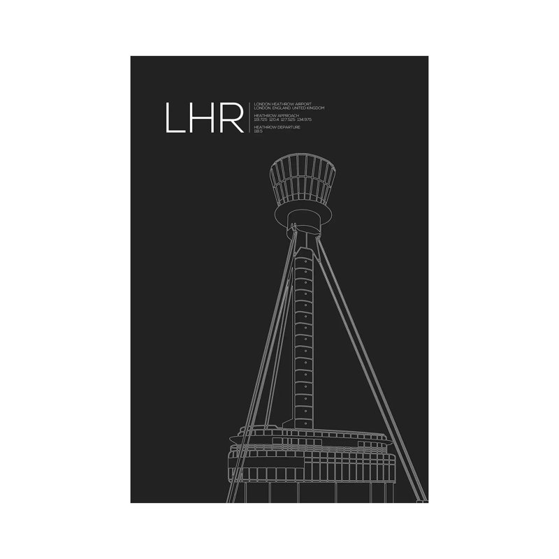 LHR Tower, Heathrow Airport by 08 Left - Wrapped Canvas Print, 66.04 cm H x 45.72 cm W