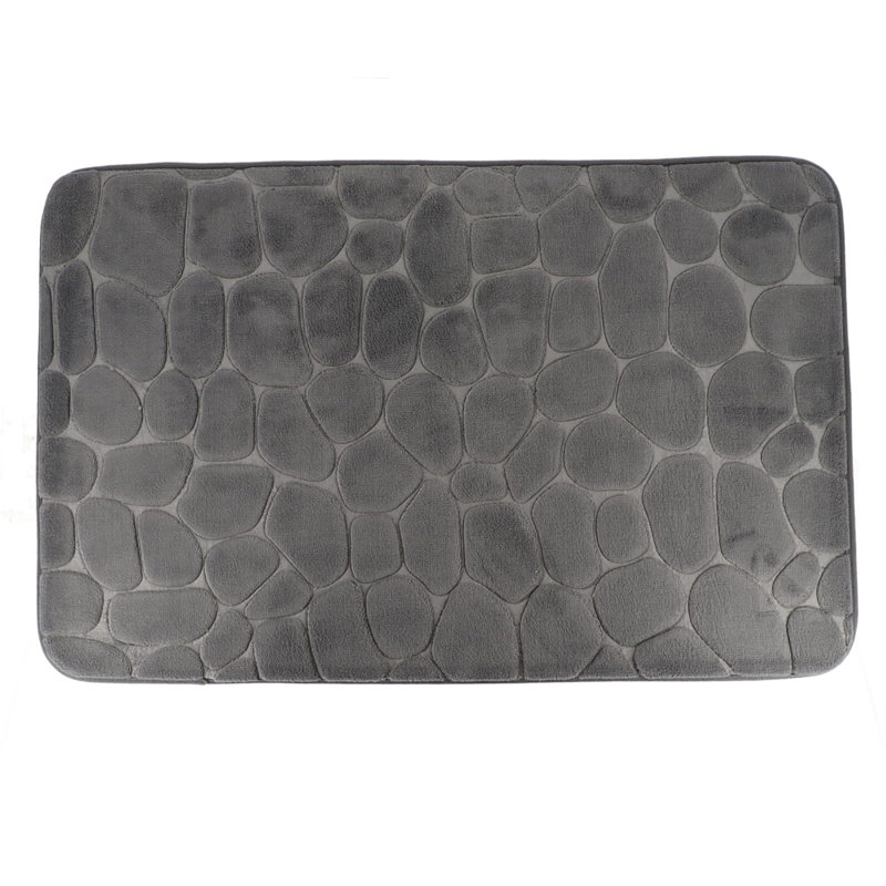 Cobble Stone Mat Non-Slip Bath Mat, Dark Gray