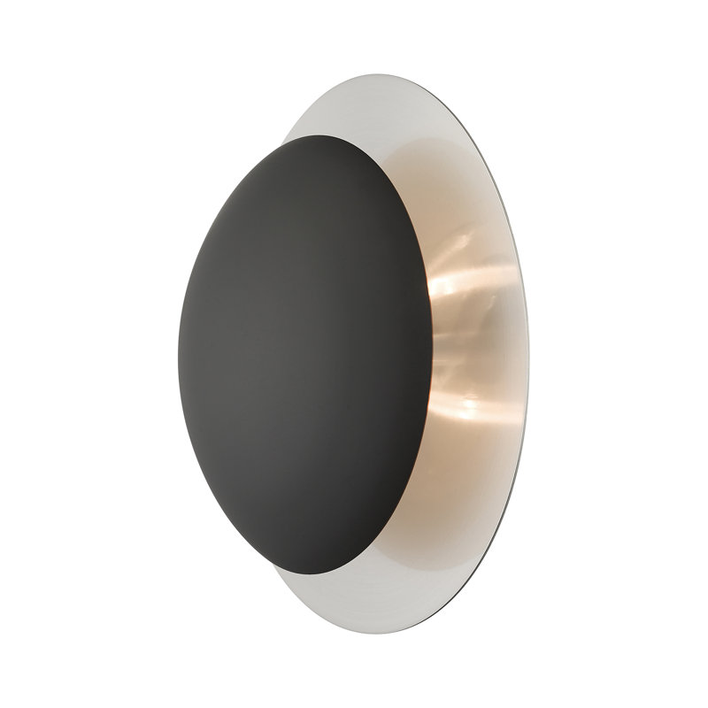 Rocher Steel Semi-Flush Sconce/Wall Sconce, Black, Black