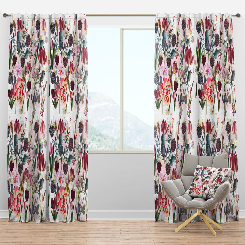 Panneau de rideau simple semi-diaphane avec passe-tringle Beautiful with Spring, l 52 po x L 120 po