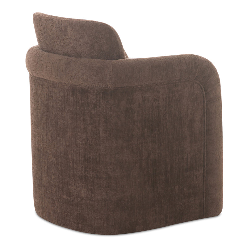 Becca Rolling Dining Arm Chair, Dark Brown Performance Chenille