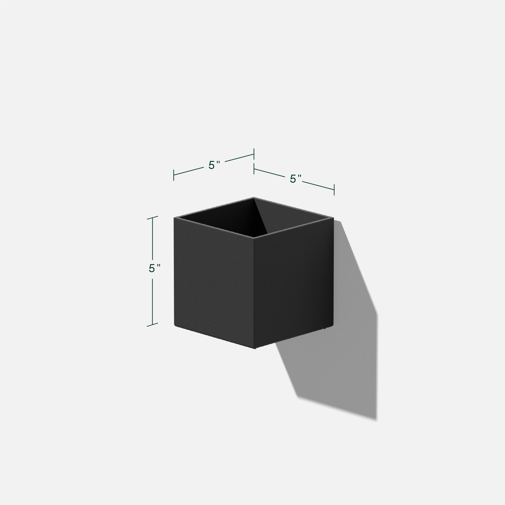 Geo Series Cube Hanging Planter, Black, Set Of 1