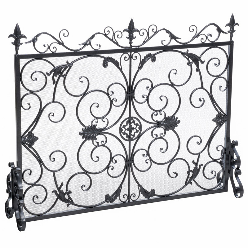 WILMINGTON FIREPLACE SCREEN, Black/Silver