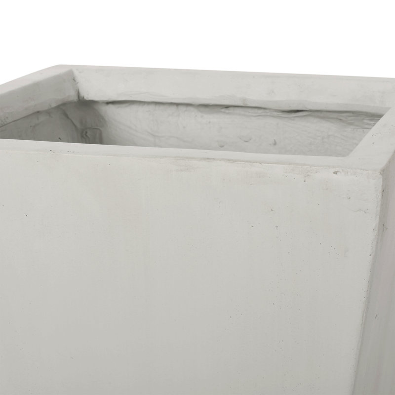 Petit pot à fleurs 13 po Mgo, H 24,75 po x l 13 po x P 13 po, Blanc mat