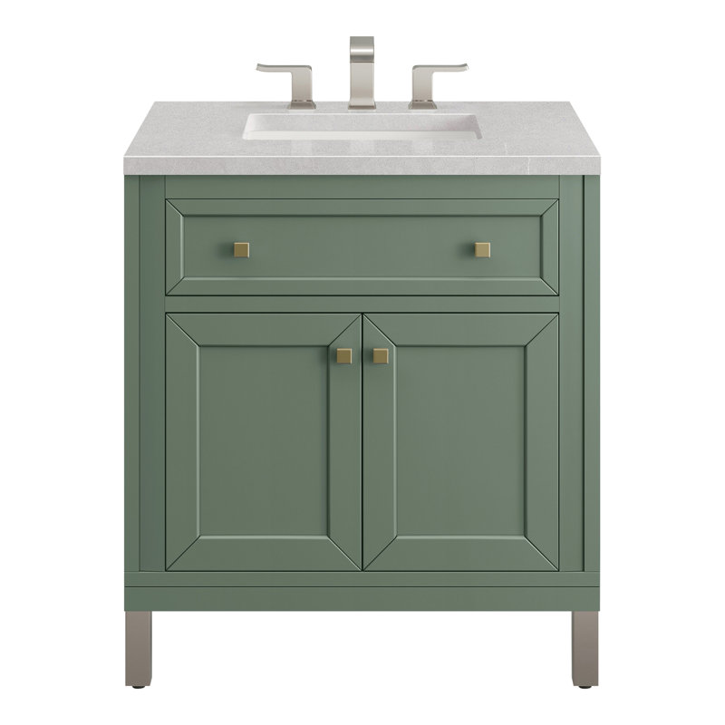 Chicago 30'' W Single Vanity, Smokey Celadon, Tajnar Eclos, 8" Widespread