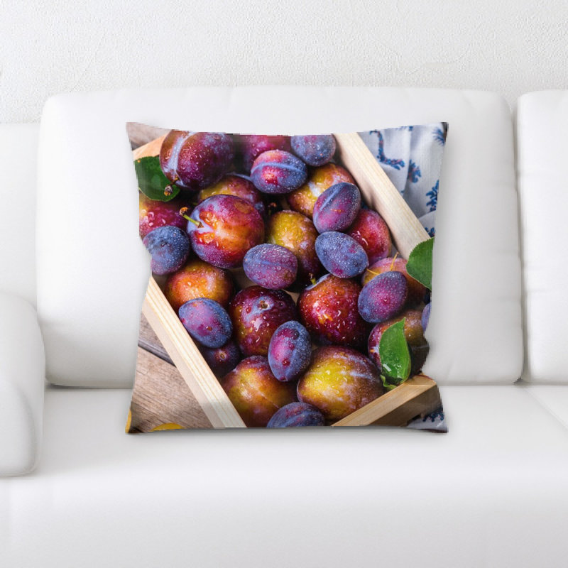 Coussin décoratif prune