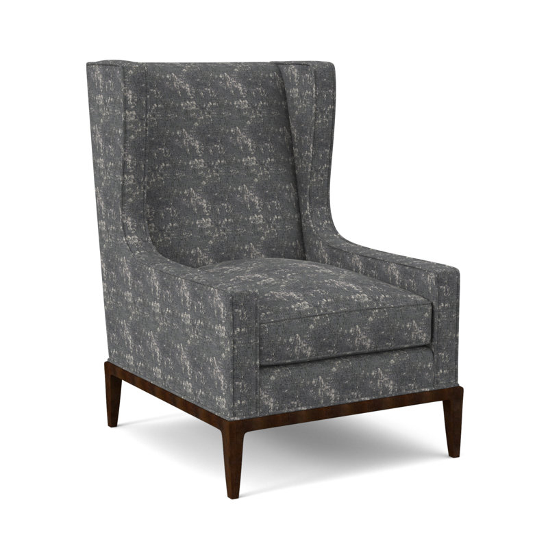 Claxton Wingback Chair, Filigree Ivory, American Walnut