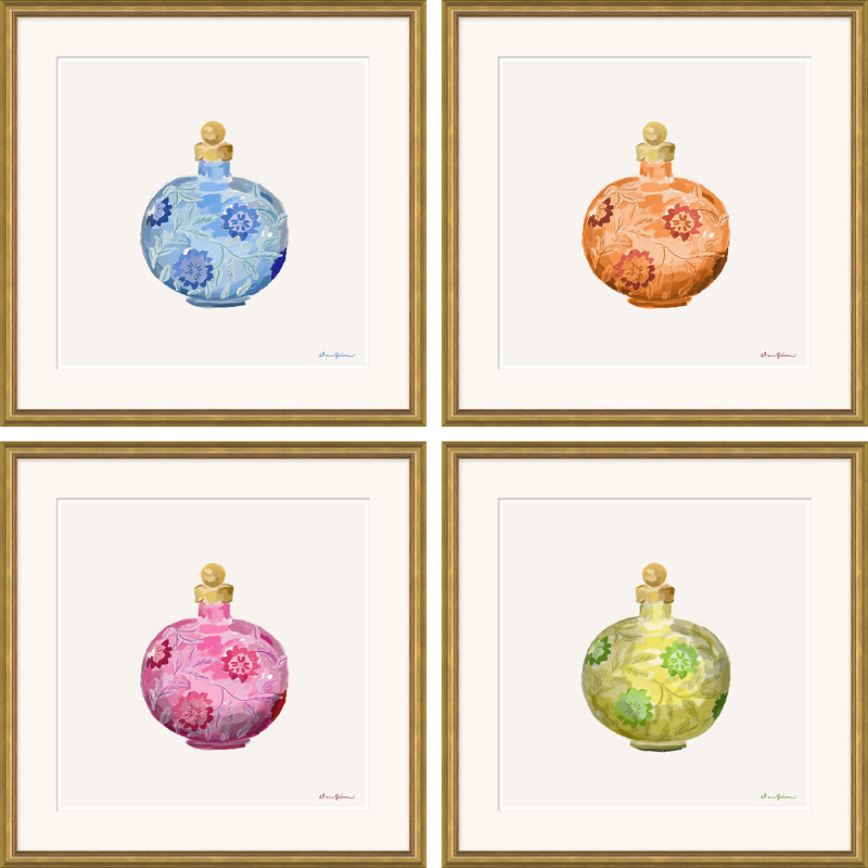 Cosmos Blue, Orange, Pink & Chartreuse Print by Dana Gibson
