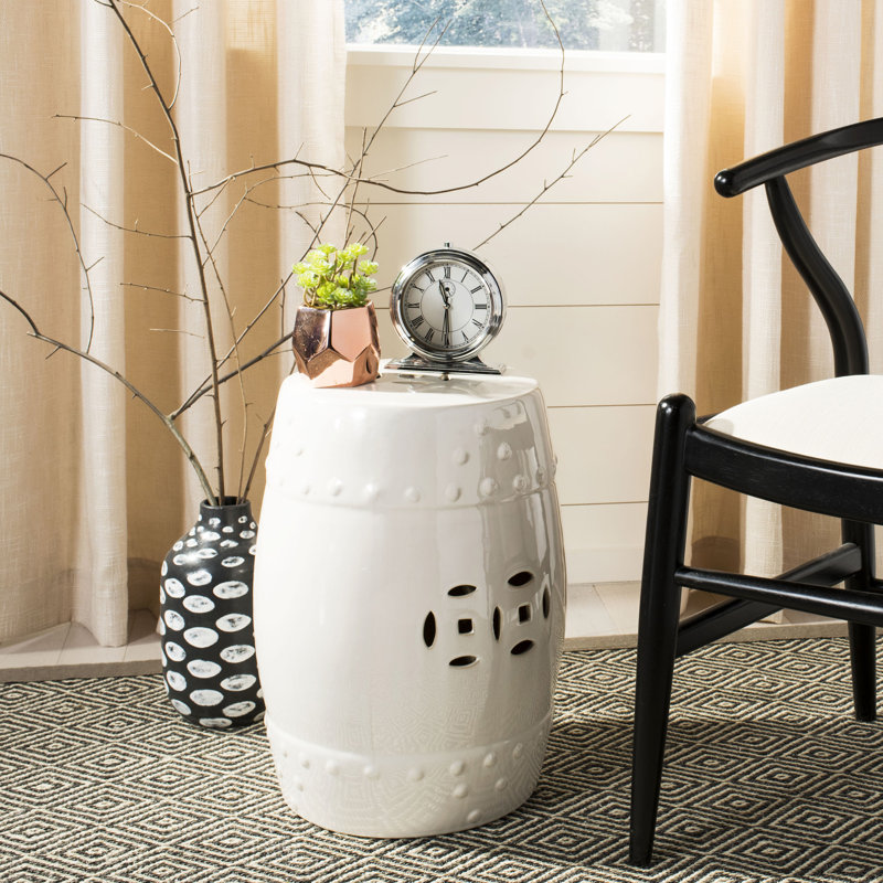 Tabouret de jardin en céramique Gagnon, Bleu pâle