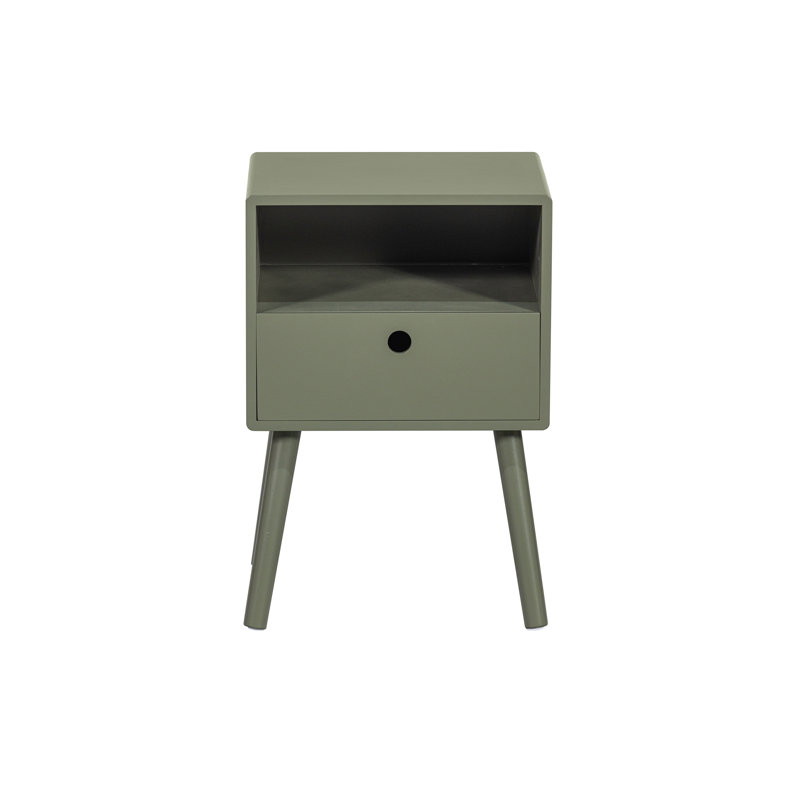 Ozzy 36cm W Bedside Table, Warm Green