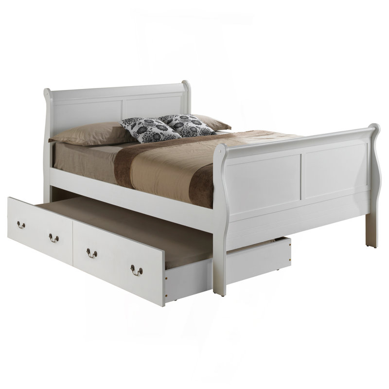 Charmant lit gigogne double en blanc classique